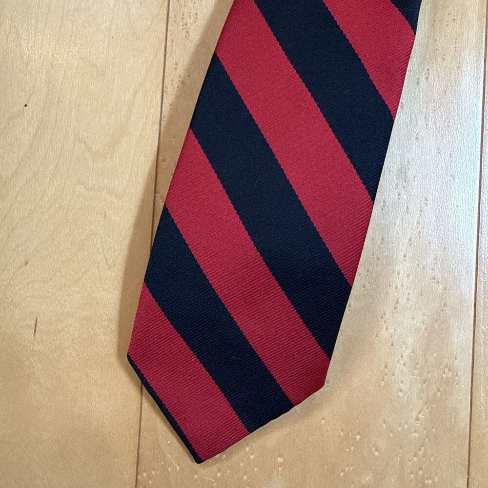 DEL CHINO RED AND BLACK STRIPED 3” TIE MEN’S WEAR